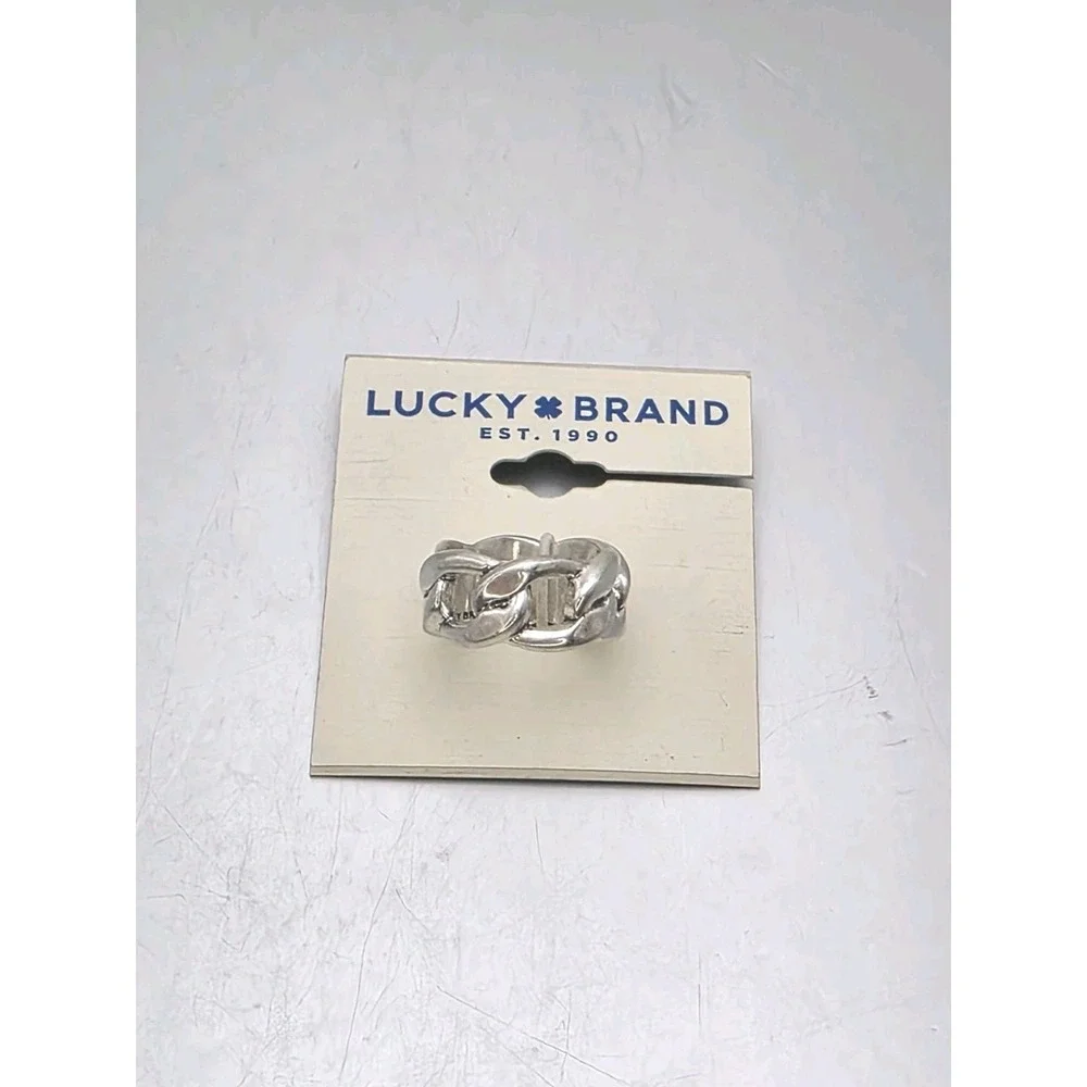 New LUCKY BRAND Ring Chain‎ Link Silver Tone Size 7 New w/ Tags FREE $HIPPING!!